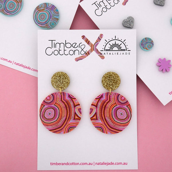 Rainbow Warrior Statement Circle Dangle Earrings