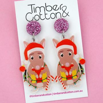 Christmas Bilby Dangle Earrings