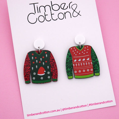 Christmas Jumper Dangle Earrings