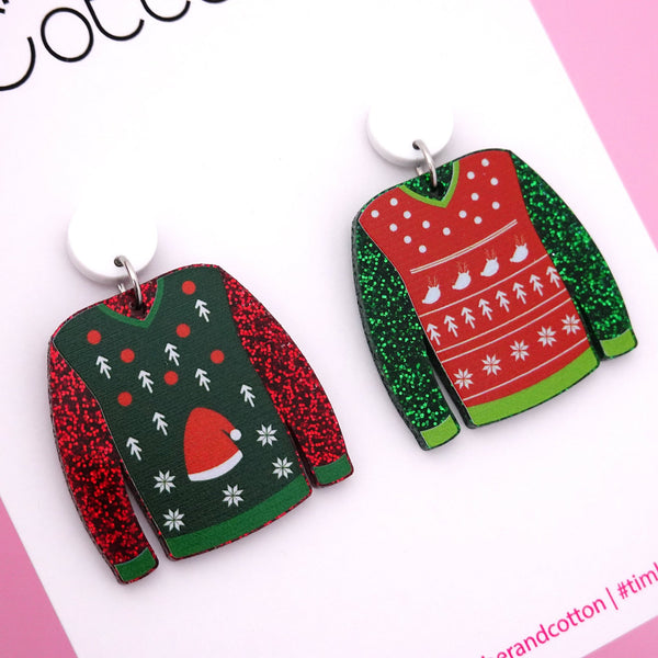 Christmas Jumper Dangle Earrings