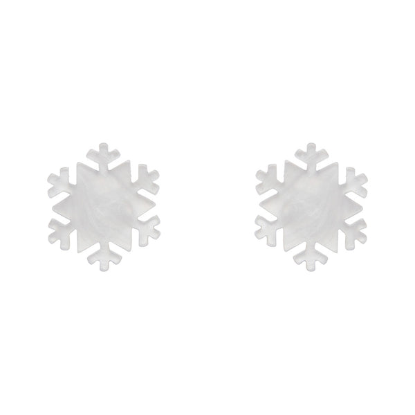 Snowflake - Ripple Resin Stud Earring - White
