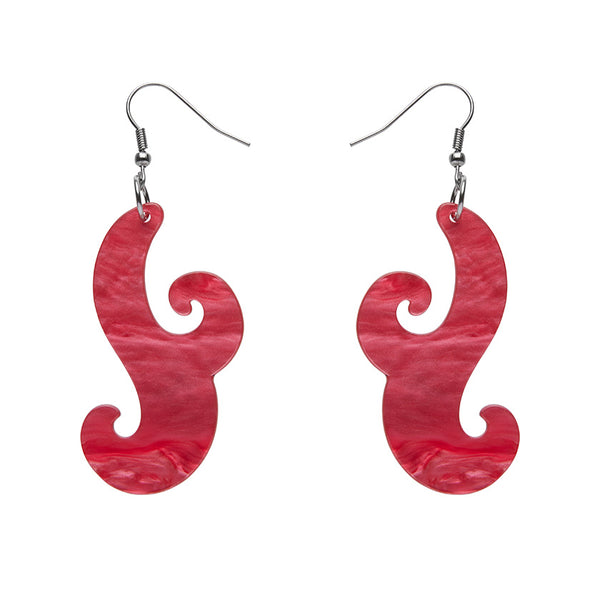 Nouveau Ripple Resin Drop Earrings - Pink