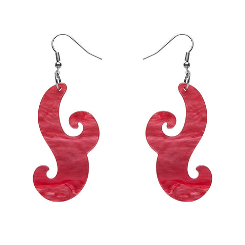 Nouveau Ripple Resin Drop Earrings - Pink