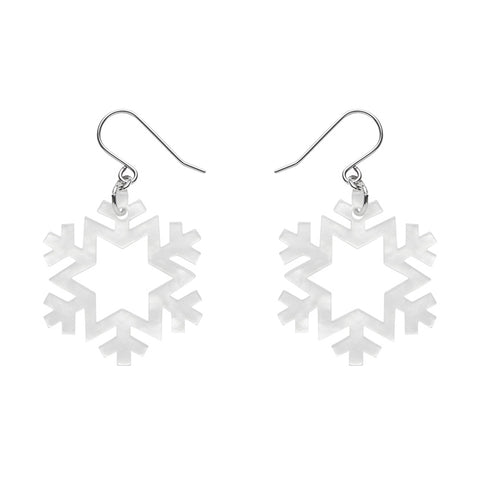 Snowflake - Ripple Resin Drop Earring - White