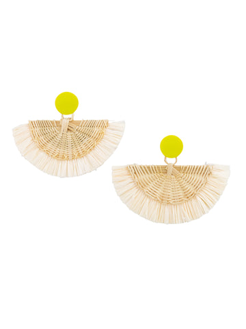 Mango Raffia Fringe Earrings