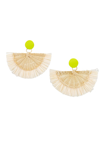 Apple Raffia Fringe Earrings