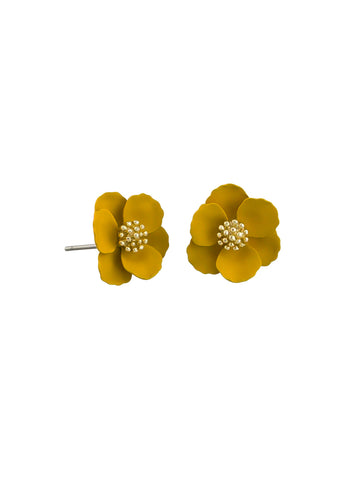 Mustard Pansy Earrings