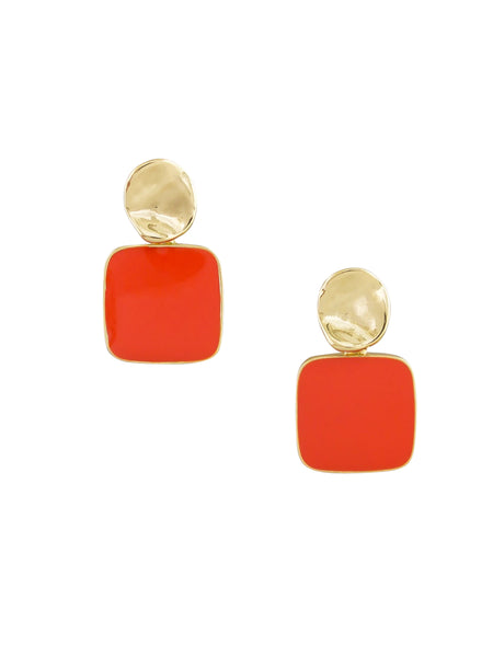 Rouge Retro Enamel Drop Earrings