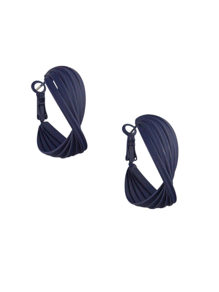 Navy Carmen Hoop Earrings