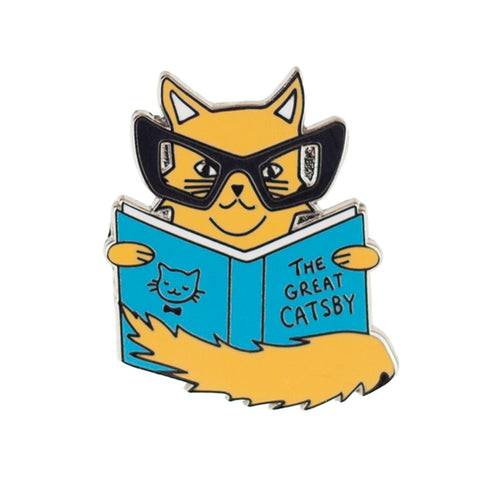Puss In Books Enamel Pin