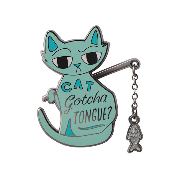 Cat Got Your Tongue Enamel Pin