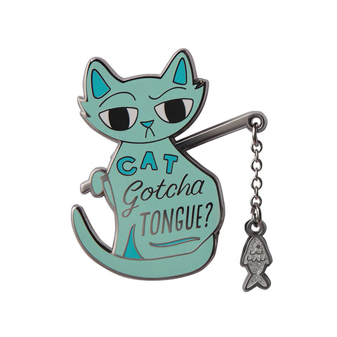 Cat Got Your Tongue Enamel Pin