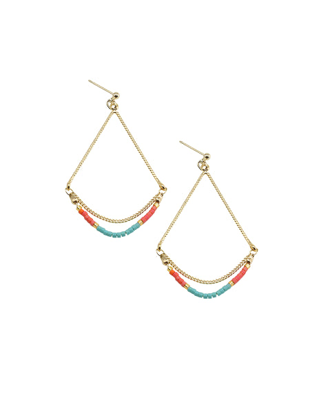 Gold Swinging Beads Earrings