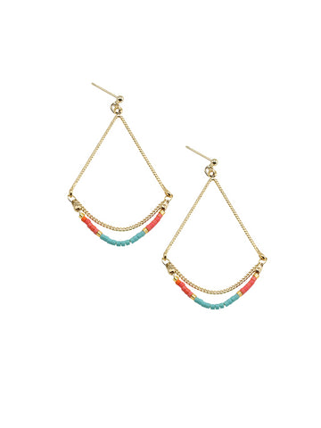 Gold Swinging Beads Earrings