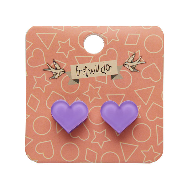 Heart Bubble Resin Stud Earrings - Lavender