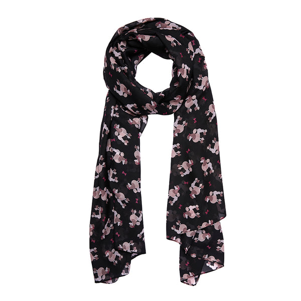 Madame Caniche Large Neck Scarf - Black