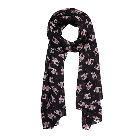 Madame Caniche Large Neck Scarf - Black