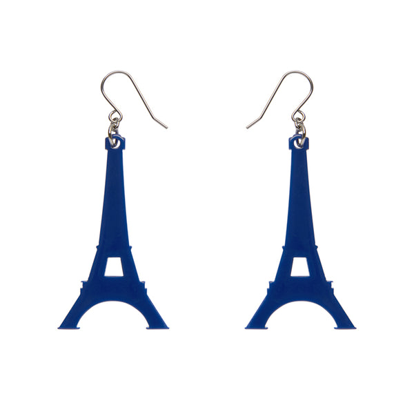 Eiffel Tower Solid Resin Drop Earrings - Blue