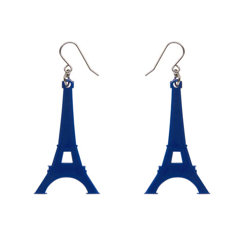 Eiffel Tower Solid Resin Drop Earrings - Blue