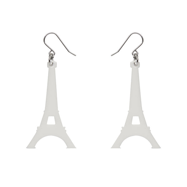 Eiffel Tower Solid Resin Drop Earrings - White