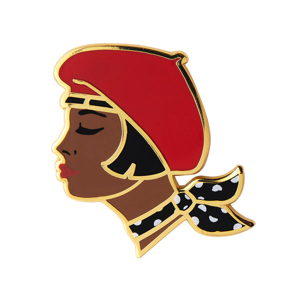 Tres Chic Enamel Pin - Red