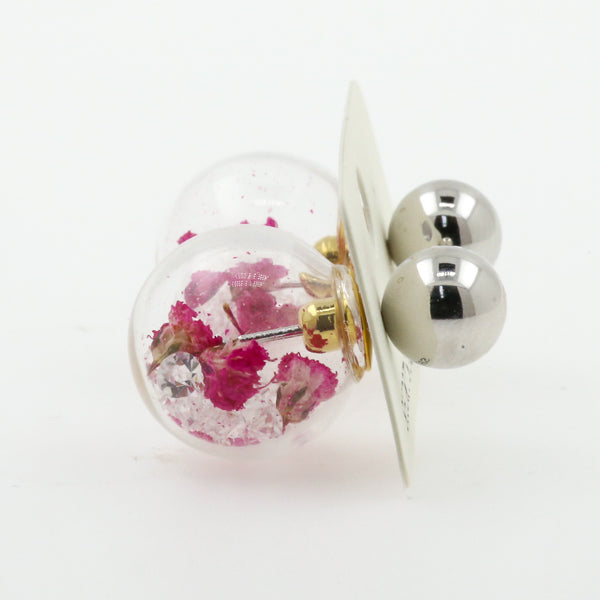 Fantasy Bubble Earrings Flower Pink