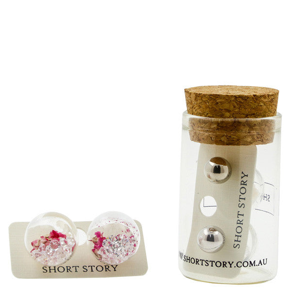 Fantasy Bubble Earrings Flower Pink