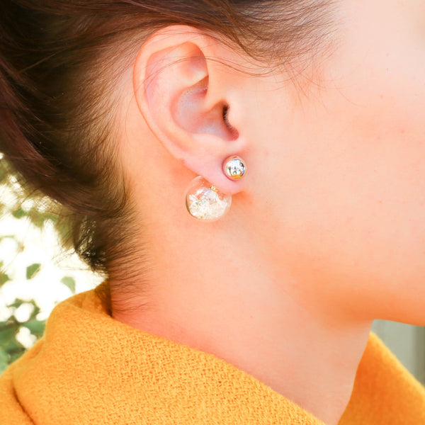 Fantasy Bubble Earrings Flower White