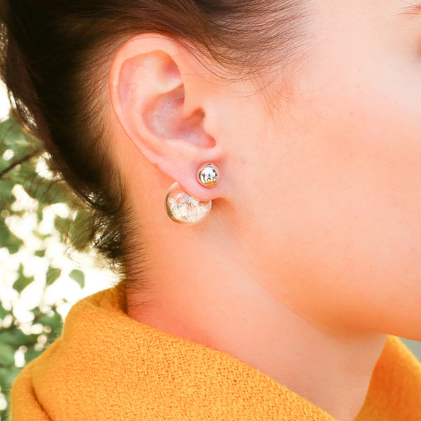 Fantasy Bubble Earrings Flower White