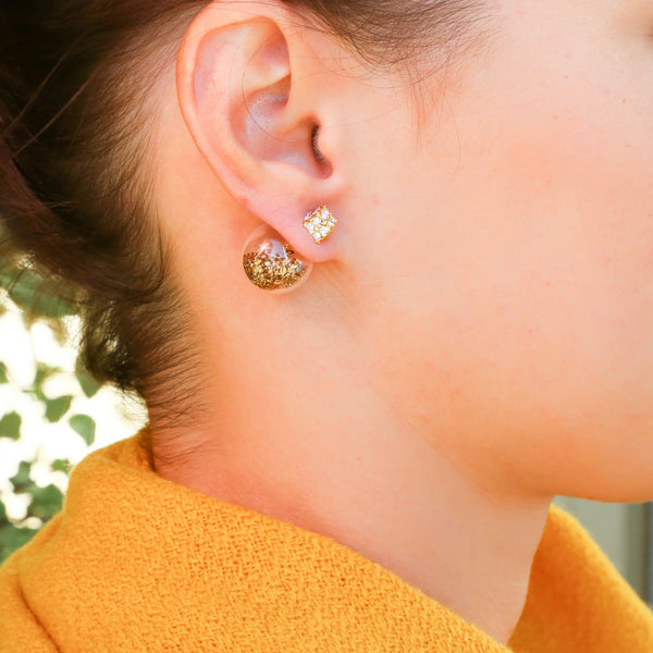 Fantasy Bubble Earrings Confetti Gold