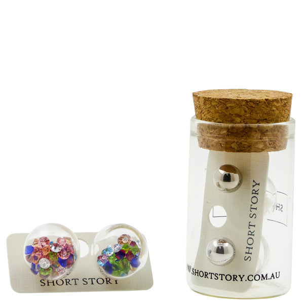 Fantasy Bubble Earrings Rainbow Gems