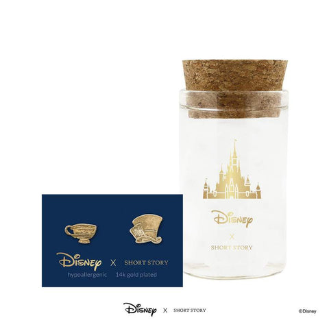 Mad Hat and Teacup Disney Earrings - Gold