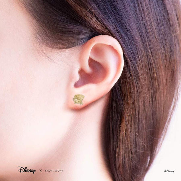 Mad Hat and Teacup Disney Earrings - Gold