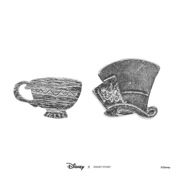 Mad Hat and Teacup Disney Earrings - Silver