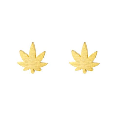 Mini Leaf Earrings - Gold
