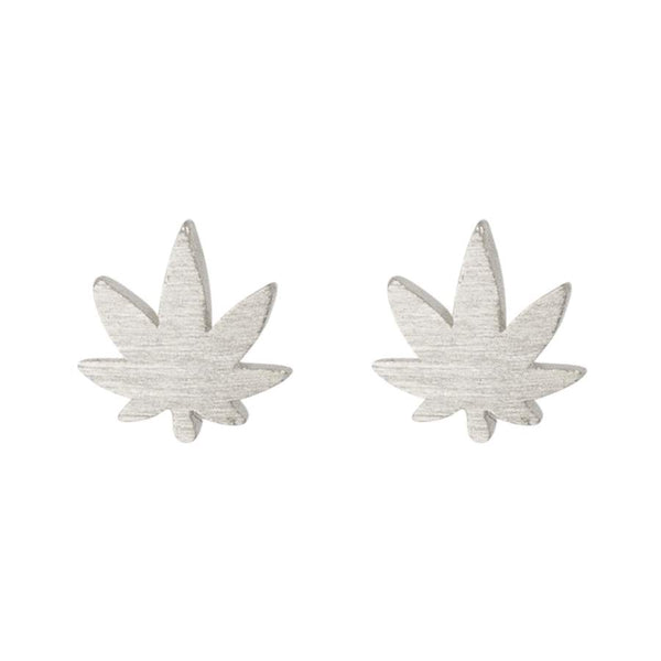 Mini Leaf Earrings - Silver