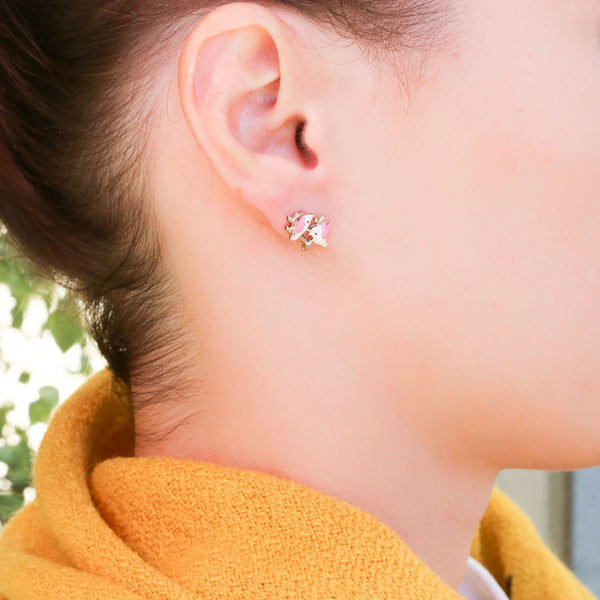 Funky Play Earrings Bird Duo Pink