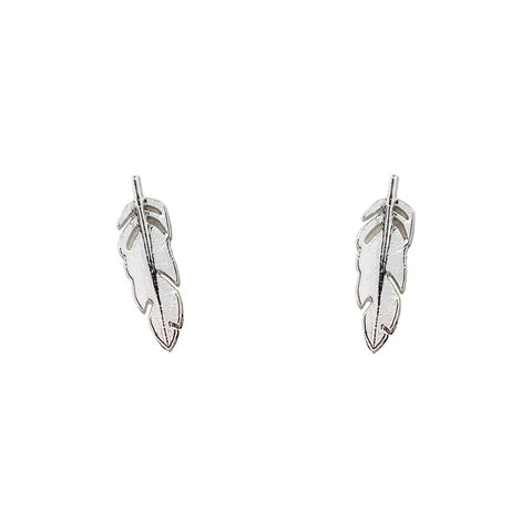 Feather Earrings - Silver