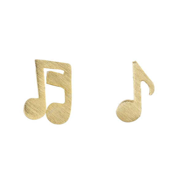 Music Note Earrings - Gold