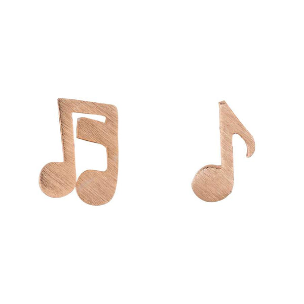 Music Note Earrings - Rose Gold