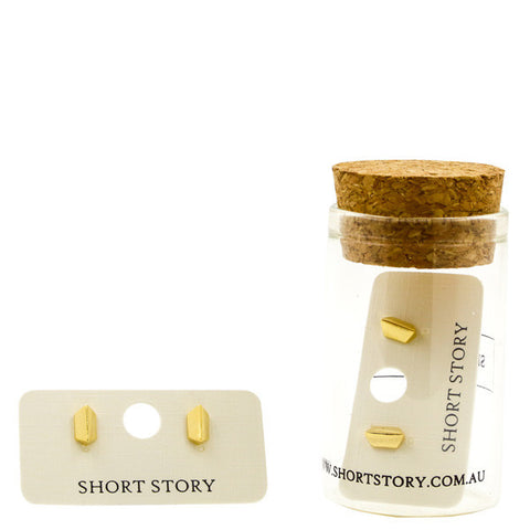 Sterling Ocean and Stone Earrings Bar Gold