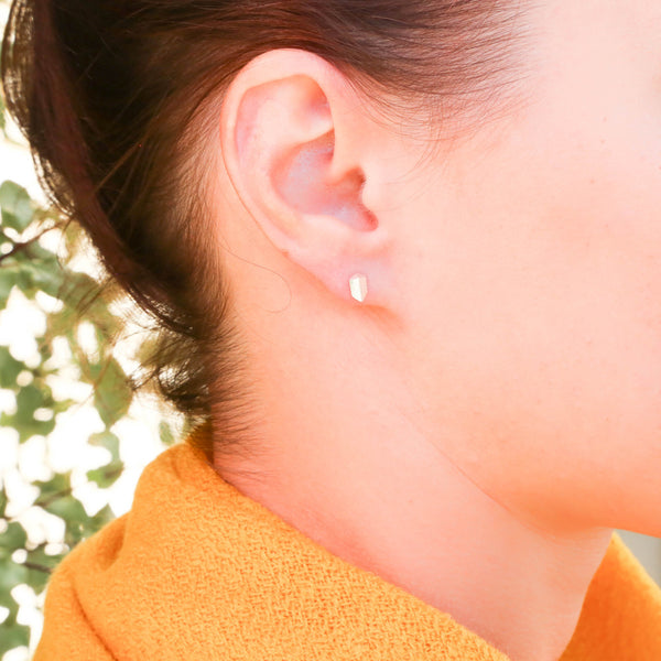 Sterling Ocean and Stone Earrings Bar Silver