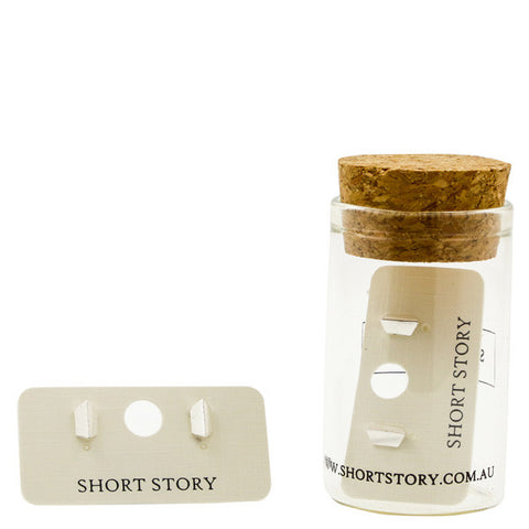 Sterling Ocean and Stone Earrings Bar Silver