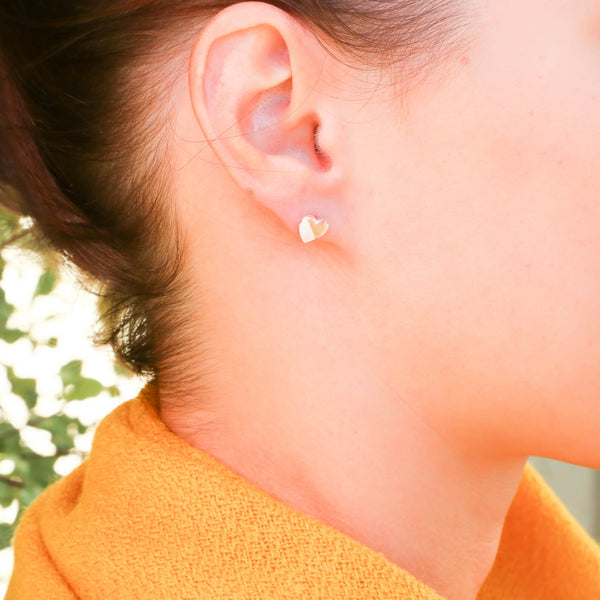 Sterling Ocean and Stone Earrings Heart Silver