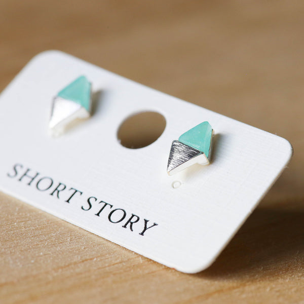 Sterling Ocean and Stone Earrings Diamond Blue