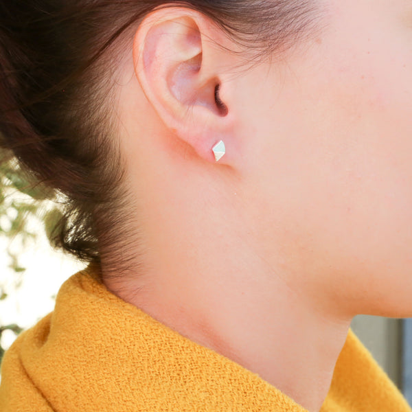 Sterling Ocean and Stone Earrings Diamond Blue