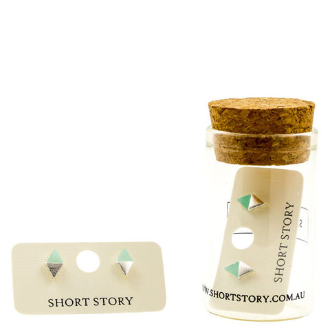 Sterling Ocean and Stone Earrings Diamond Blue