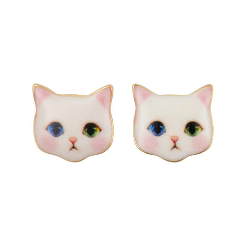 Snow Kitten Earrings