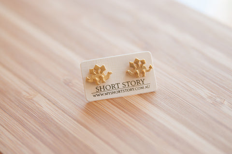 Stegosaurus Stud Earrings - Silver