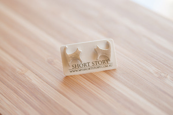 Cat Stud Earrings - Silver